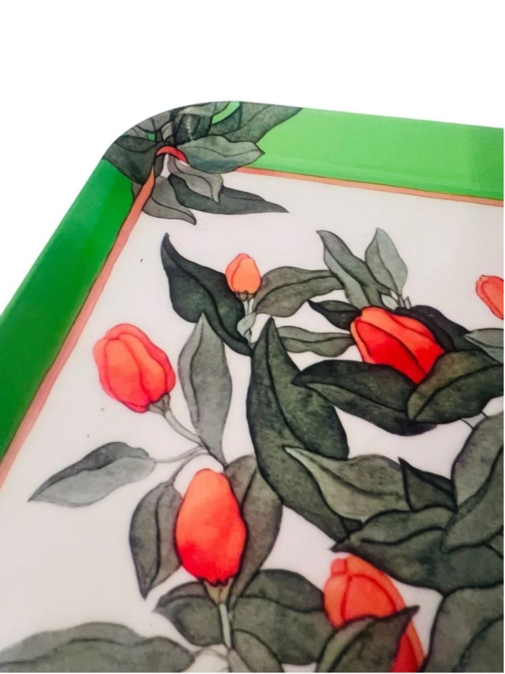 Vintage Italy Botanical Melamine Tray 17” Atelier Michele Trumel Peppers Basil